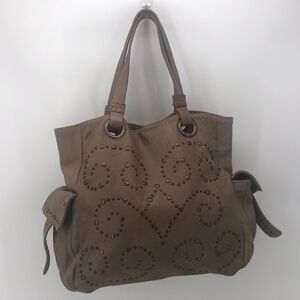 Bensimon Collection Taupe Tan Studded Tote Bag